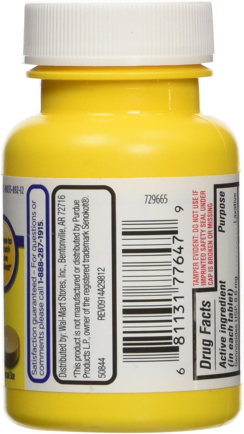 Equate Natural Vegetable Laxative Tablets, Sennosides 8.6 mg, 100 Count - Image 2